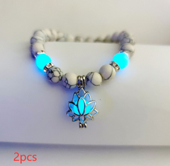 Luminous Lotus Stone Bracelet for Energy