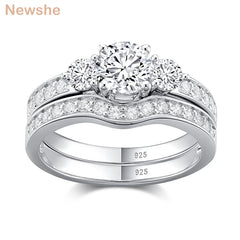 Newshe 925 Sterling Silver Wedding Set925 Sterling Silver Wedding Set 3 Stones