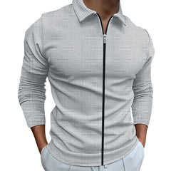 Waffle Style Men's Zipped Lapel Jacket