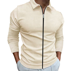 Waffle Style Men's Zipped Lapel Jacket