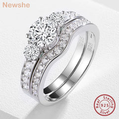 Newshe 925 Sterling Silver Wedding Set925 Sterling Silver Wedding Set 3 Stones