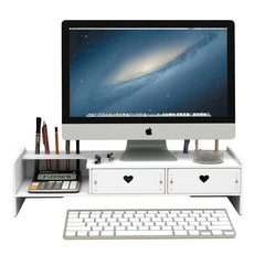 Desktop Computer Riser With Drawer Storage