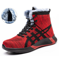 Winter Plush Boots Men Safety Shoes