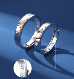 925 Sterling Silver Couple Rings Set