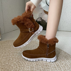 Warm Buckle Design Snow Boots