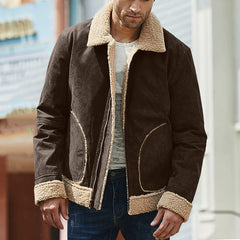 Large Frosted Velvet Men's Composite Coat