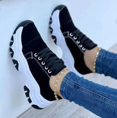 Lace-Up Platform Sport Flats for Women