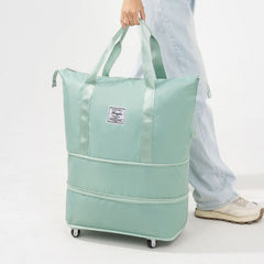 Double-Layer Universal Wheel Travel Handbag