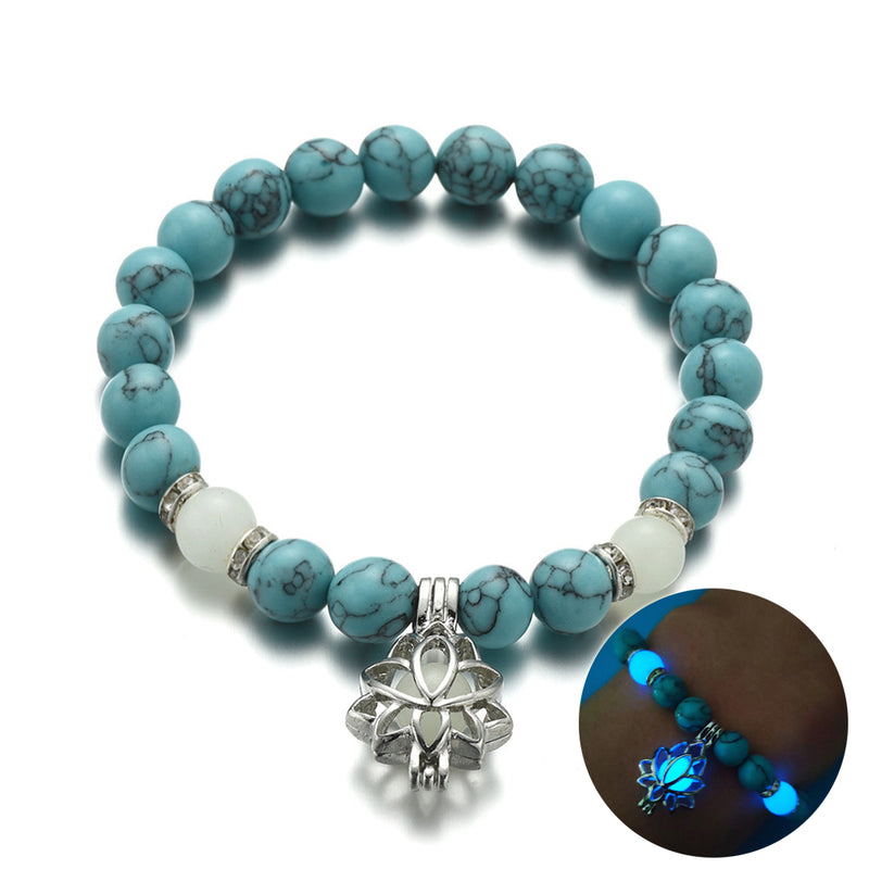 Luminous Lotus Stone Bracelet for Energy