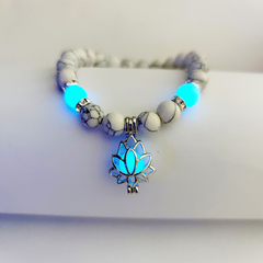 Luminous Lotus Stone Bracelet for Energy