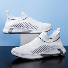 Men's Striped Mesh Slip-on Sneakers