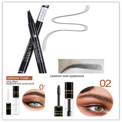 Versatile Four-Head Liquid Eyebrow Pencil