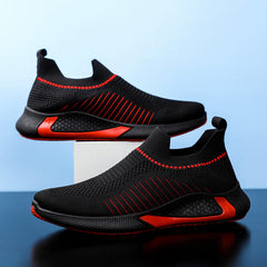 Men's Striped Mesh Slip-on Sneakers