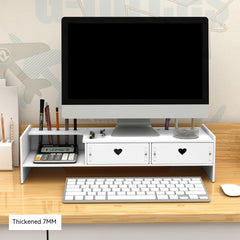 Desktop Computer Riser With Drawer Storage