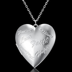 Personalized Carved Love Necklace Heart-shaped Pendant