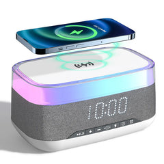 Smart Alarm Clock: Speaker, Wireless Charger, Night Light