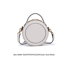 Trendy Patterned Small Round Handbag Leather