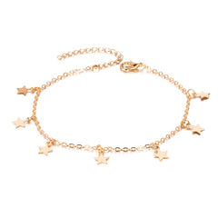 Double-layered Anklet Retro Beach Ball Chain Heart-shaped