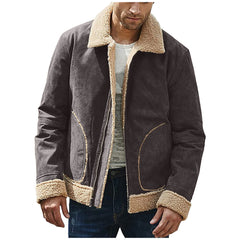 Large Frosted Velvet Men's Composite Coat