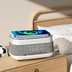 Smart Alarm Clock: Speaker, Wireless Charger, Night Light