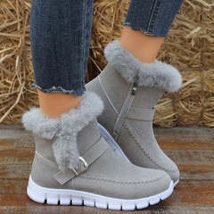 Warm Buckle Design Snow Boots