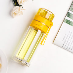 Glass Water Bottle With Tea Infuser Filter Tea Separation Leakproof