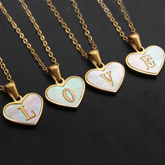 Heart-Shaped White Shell Necklace